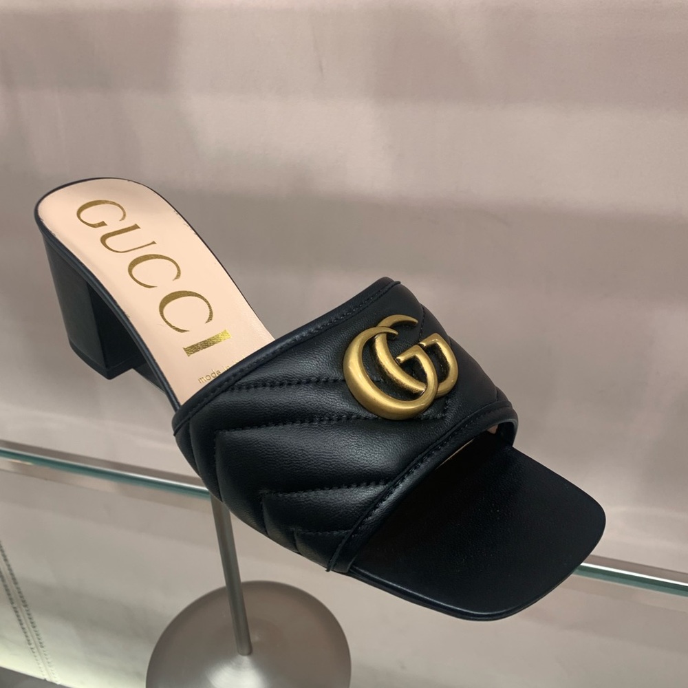 Gucci Jolie "Marmont" leather sandals double G size 39,5 9/5